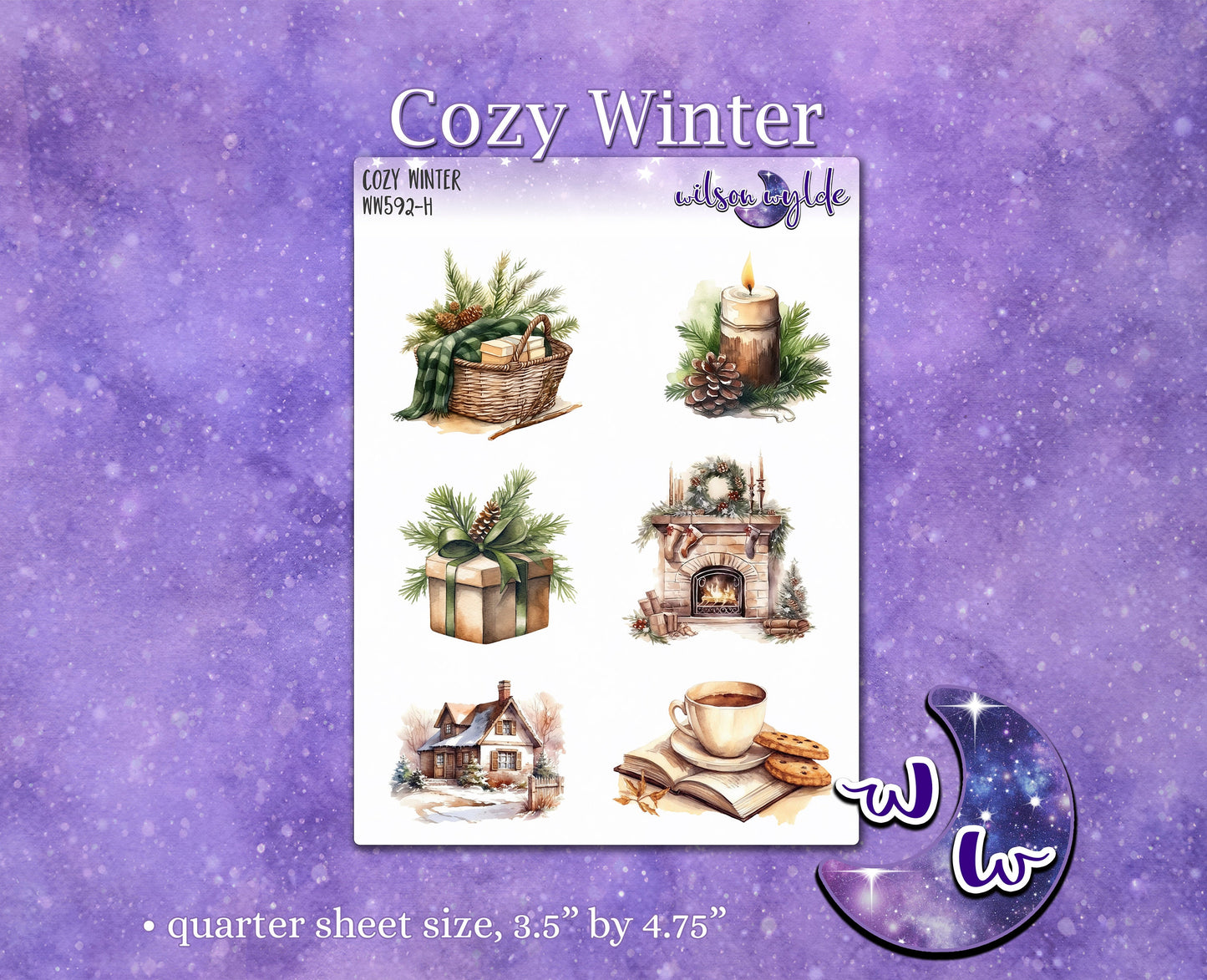 Cozy Winter deco planner stickers, WW592