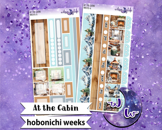 At the Cabin weekly sticker kit, HOBONICHI WEEKS format, a la carte and bundle options. WW593