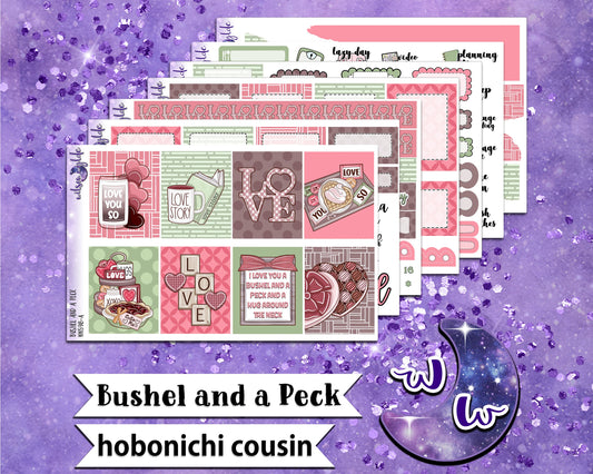 Bushel and a Peck full weekly sticker kit, HOBONICHI COUSIN format, a la carte and bundle options. WW598