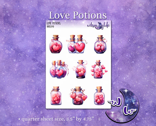 Love Potions deco planner stickers, WW599